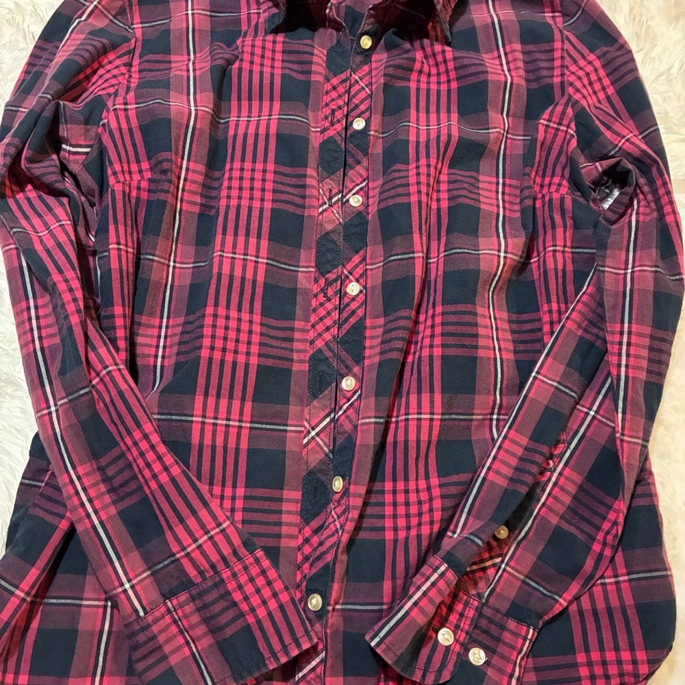 Women Plaid Shirt - Red and Black